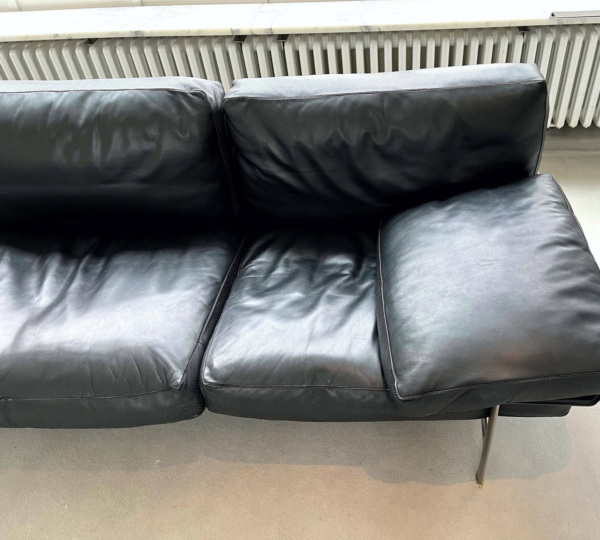 Diesis Sofa 3-Sitzer Ledersofa Schwarz 2