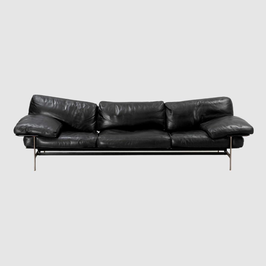 Diesis Sofa 3-Sitzer Ledersofa Schwarz 0