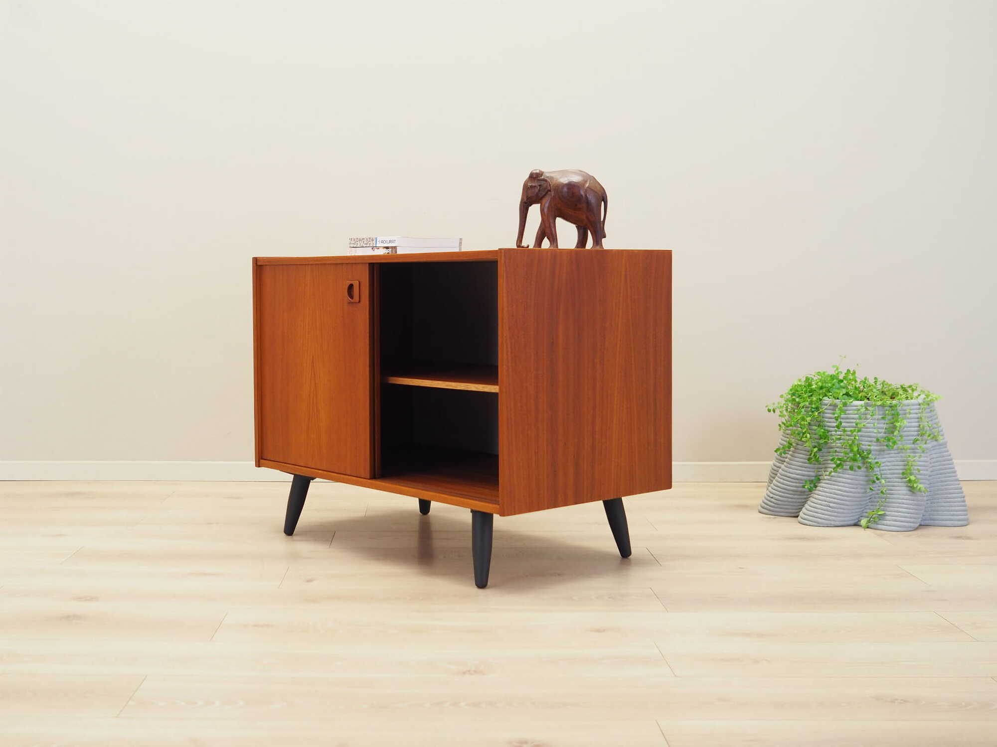 Vintage cabinet Teak wood brown 1970s 4