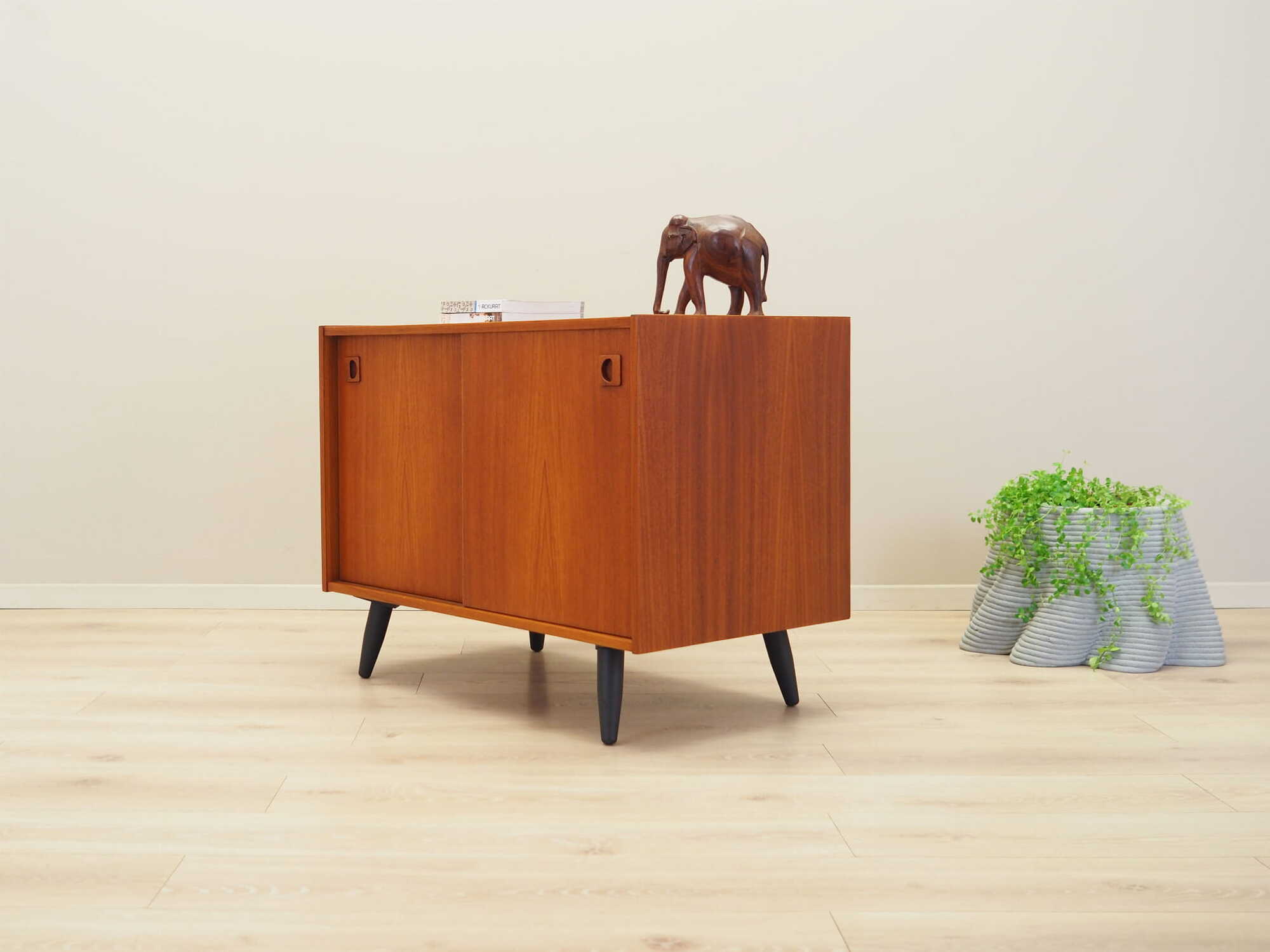 Vintage cabinet Teak wood brown 1970s 3