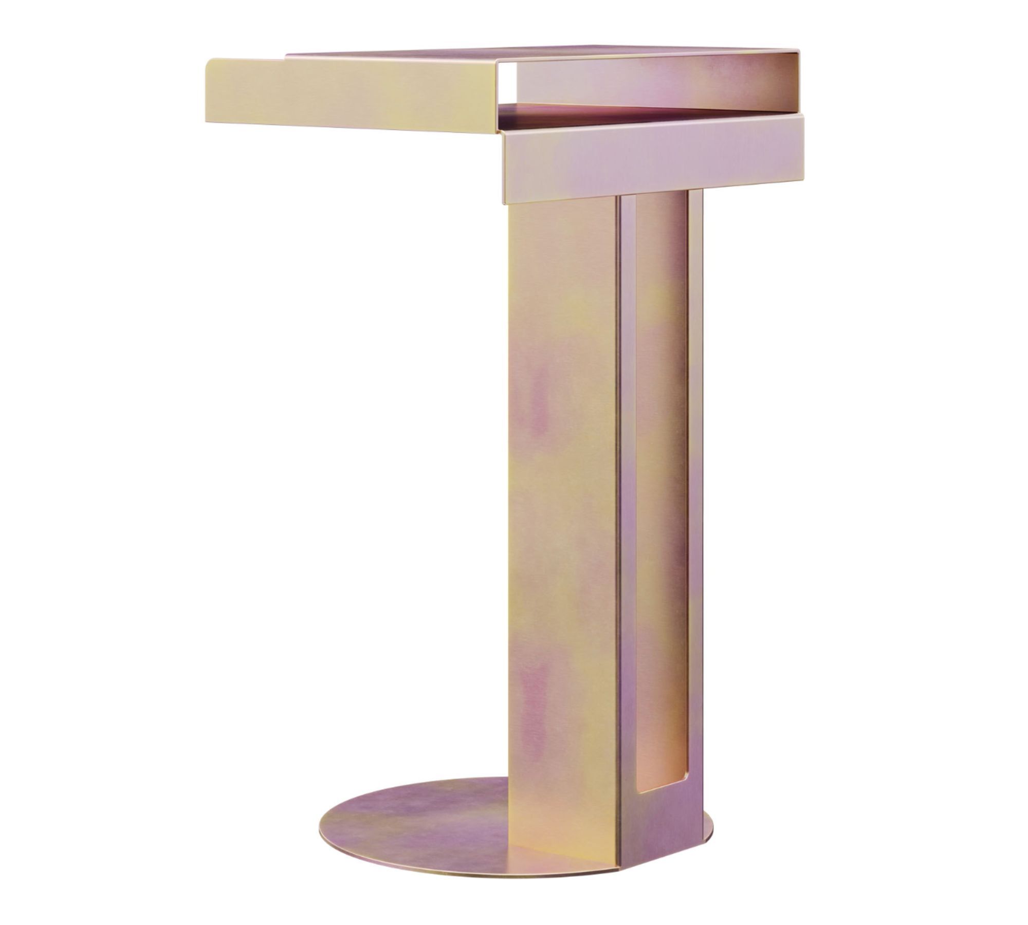 Meta Beistelltisch Stahl Pulverbeschichtet Yellow Chromate 2