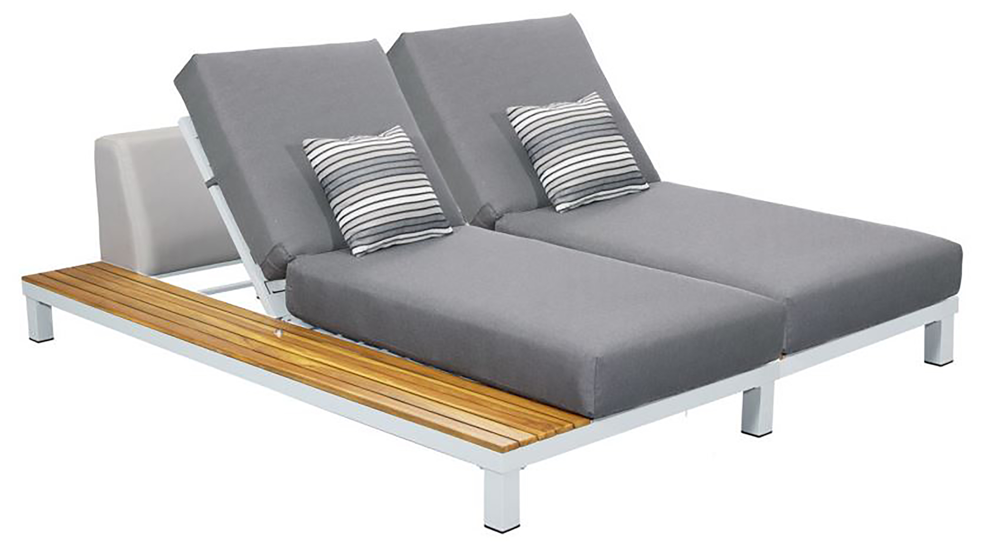 Polo Pro Lounge Metal Wood White 2