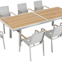 Nofi 2.0 Extendable Garden Table Metal Wood Cream 2