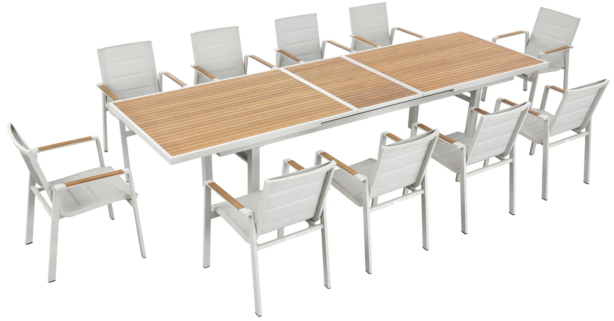 Nofi 2.0 Extendable Garden Table Metal Wood Cream 3