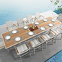Nofi 2.0 Extendable Garden Table Metal Wood Cream 5