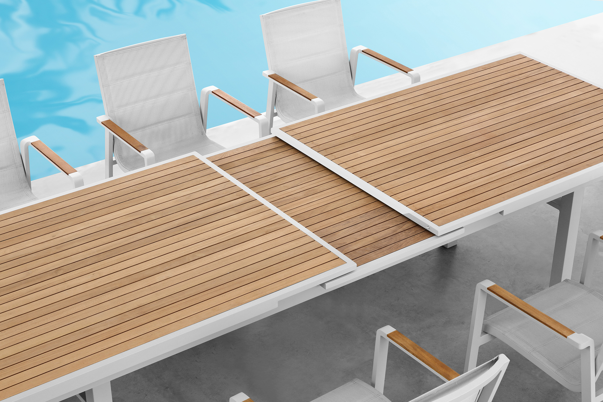 Nofi 2.0 Extendable Garden Table Metal Wood Cream 6