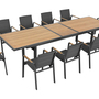 Nofi 2.0 Extendable Garden Table Metal Wood Black 2
