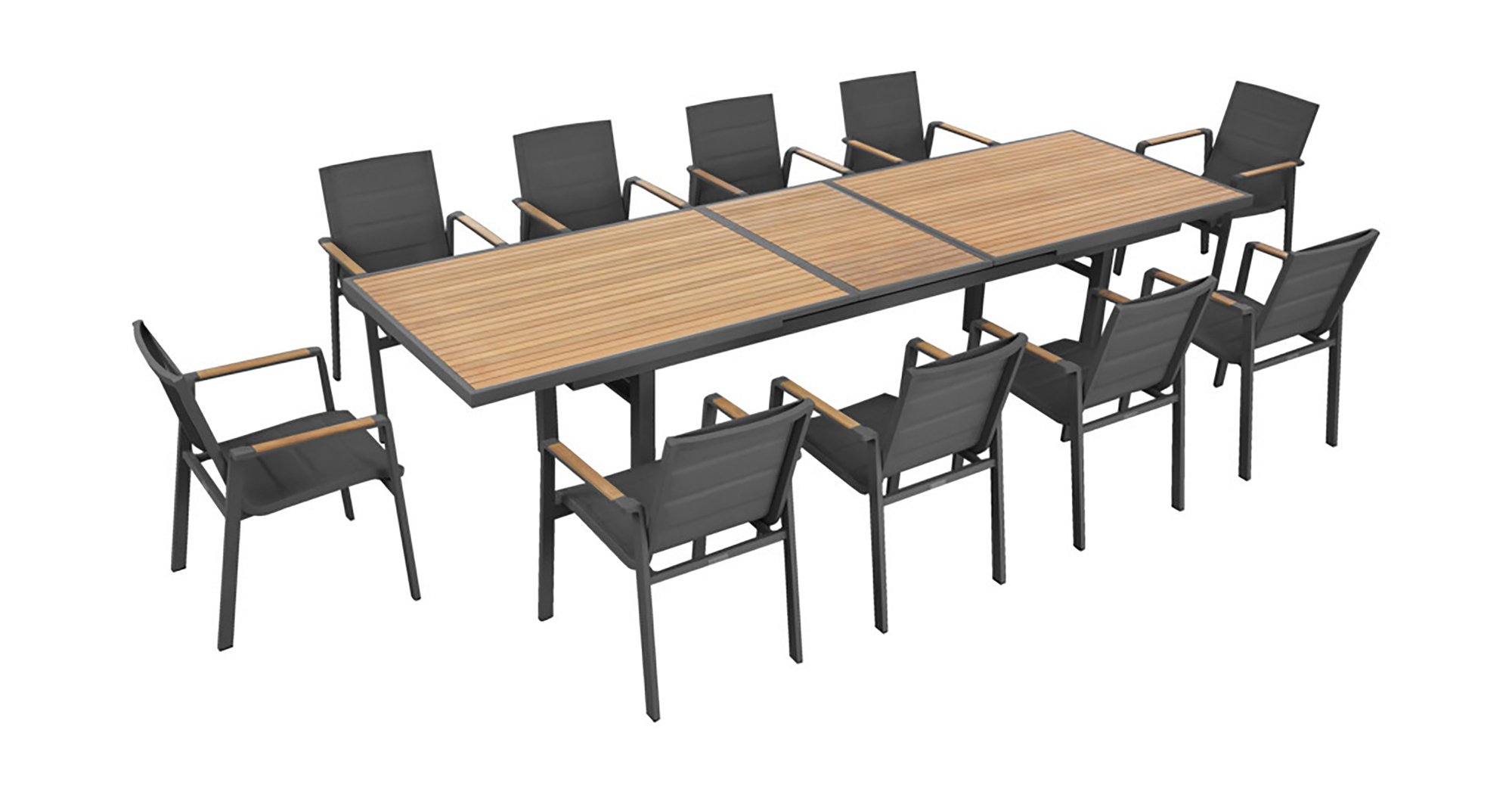 Nofi 2.0 Extendable Garden Table Metal Wood Black 2