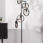 Lampada da terra a 5 luci metallo nero 3
