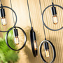 Pendant lamp 5-flame Metal Black 1