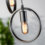 Lampada a sospensione a 5 luci metallo nero 2