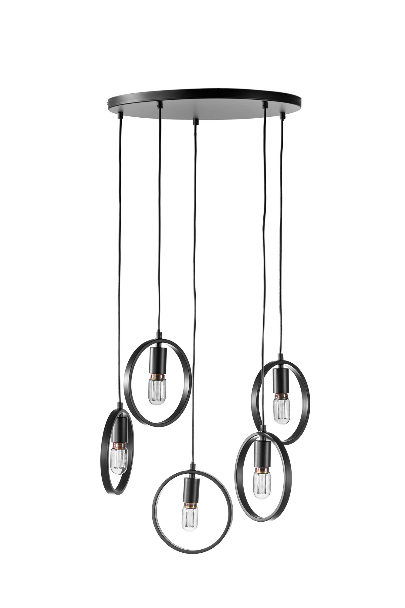 Lampada a sospensione a 5 luci metallo nero 4