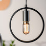Lampada a sospensione a 3 luci in metallo nero 4