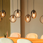 Pendant lamp 7-bulb Metal Black 1
