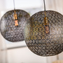 Pendant lamp 2-light metal black 2