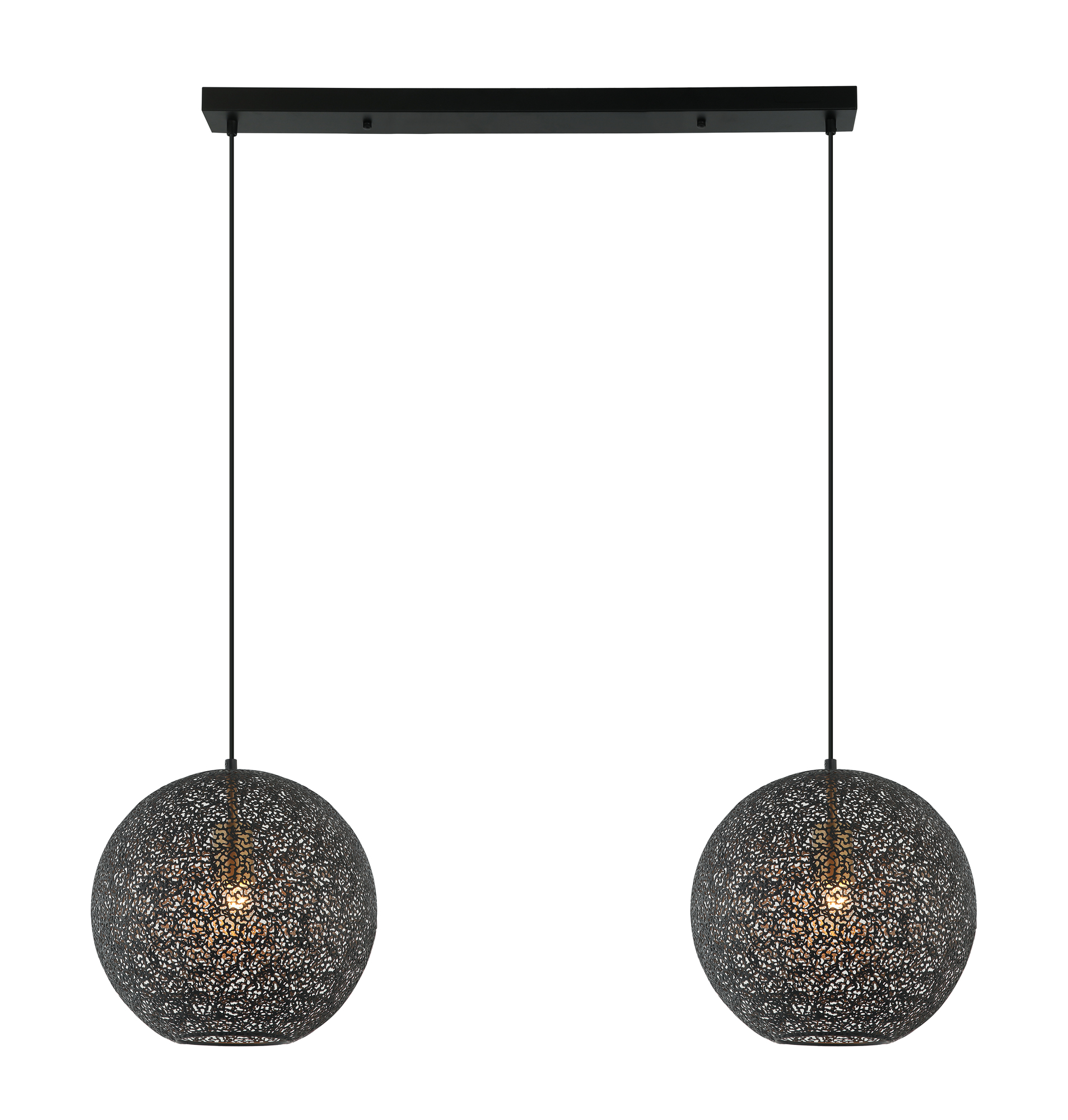 Pendant lamp 2-light metal black 4
