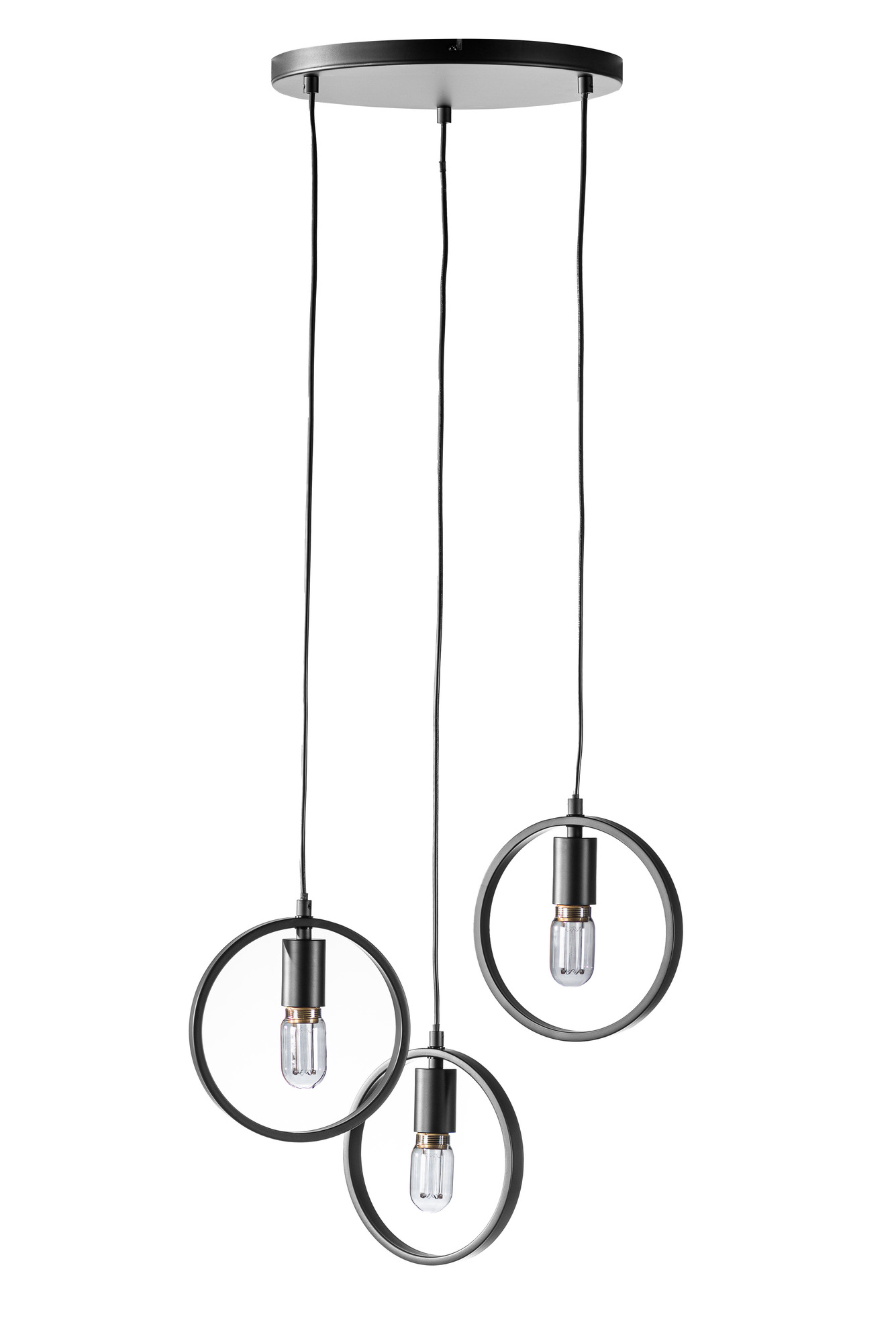 Pendant Light 3-Light Metal Black 9