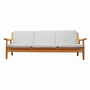 Vintage Sofa 3-seater Oak Wood Textile Grey 1960s 0