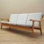 Vintage Sofa 3-seater Oak Wood Textile Grey 1960s 2