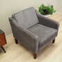 Vintage armchair beech wood velvet grey 1970s 3