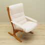 Vintage armchair textile wood cream 1970s 7