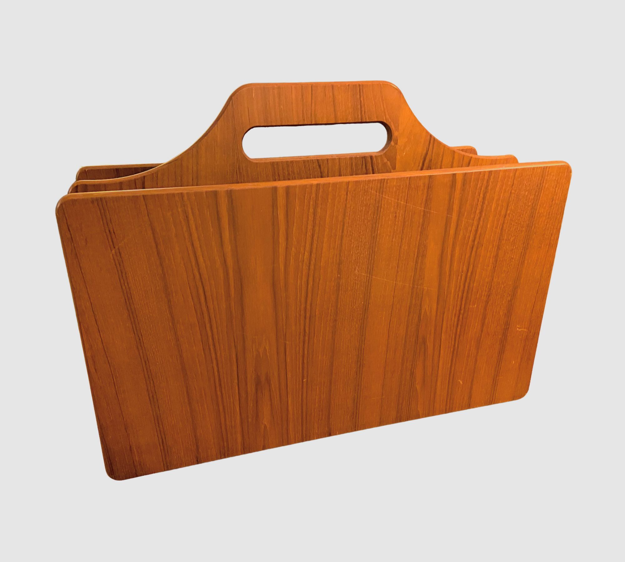 Mid-Century Zeitungsständer aus Holz 0