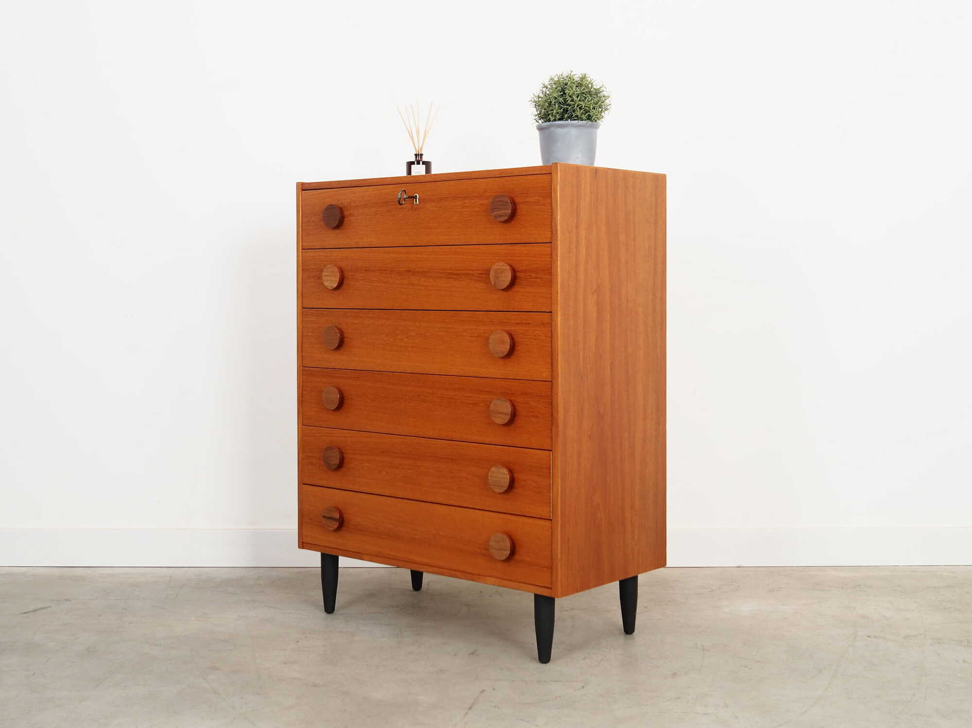 Vintage chest of drawers wood brown 1960s 2