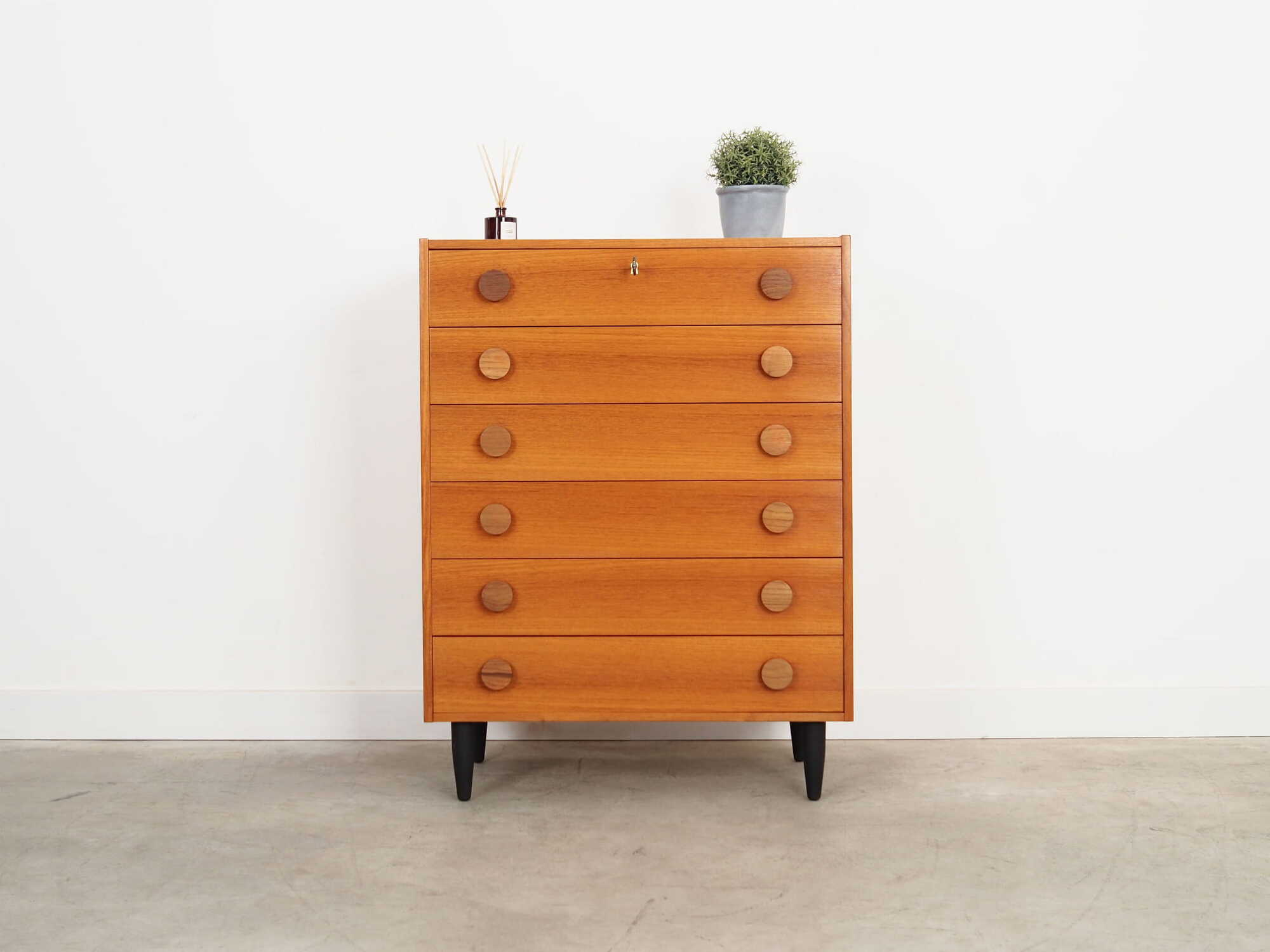 Vintage chest of drawers wood brown 1960s 1