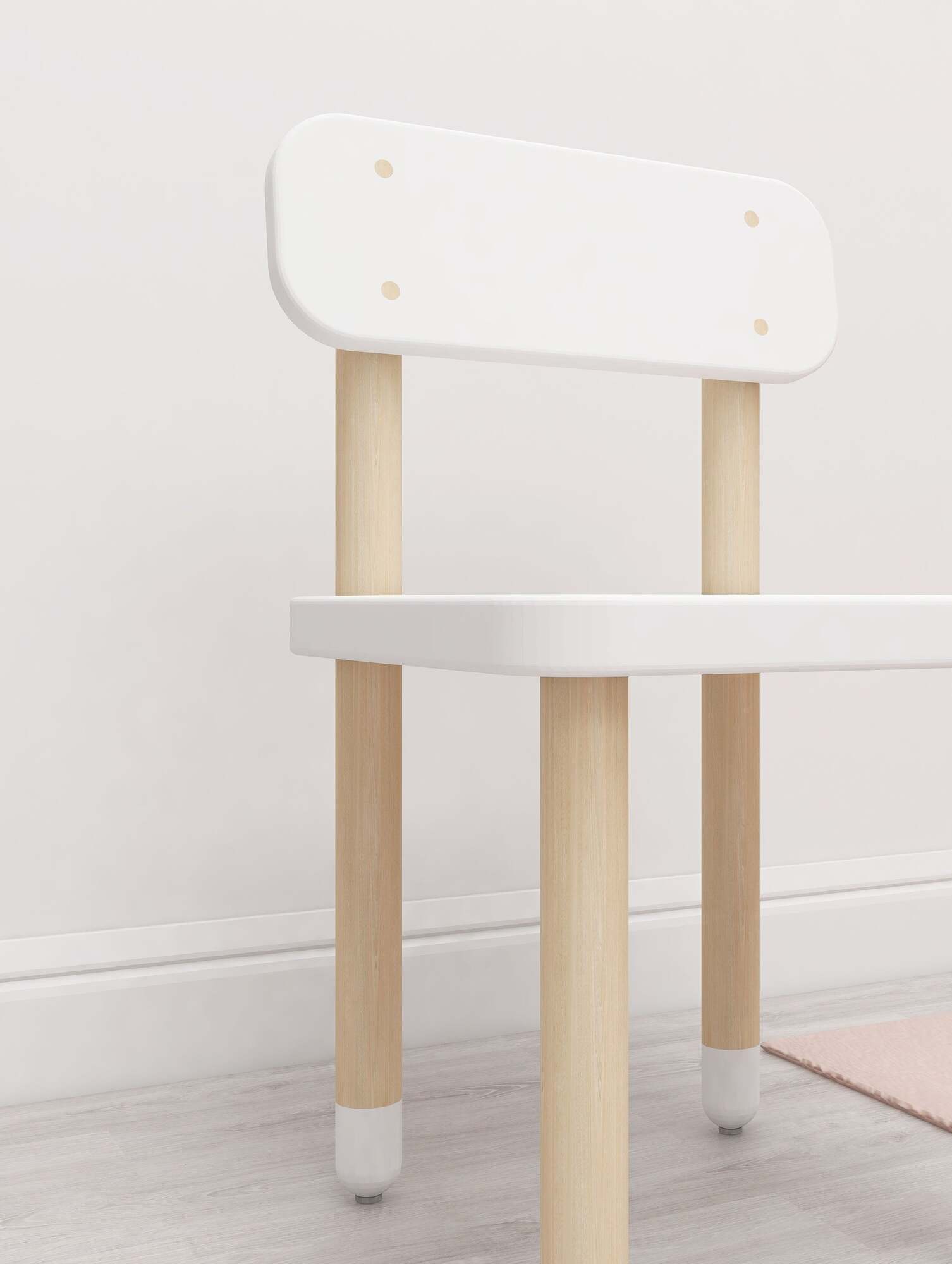 Dots Children's Chair Ash Wood White 1