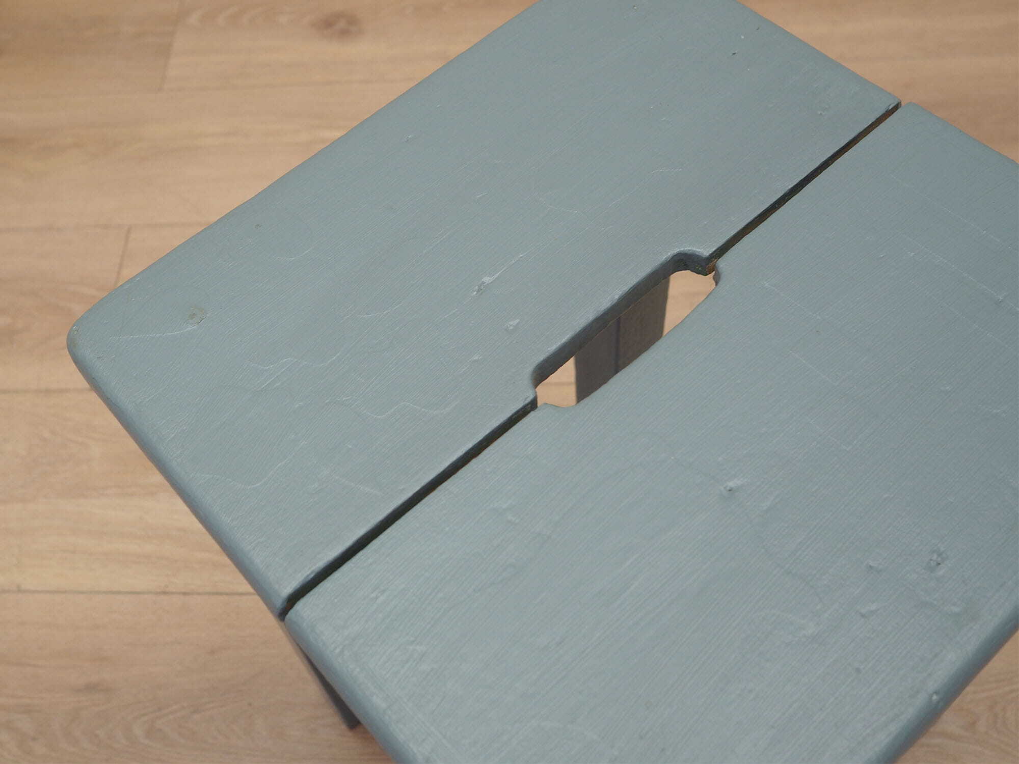 Stool Wood Gray 1950s 9