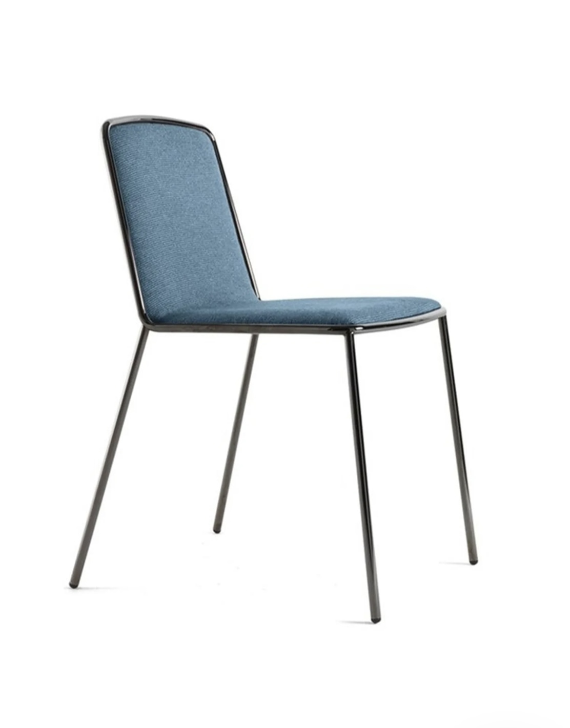 4x Lago Pletra Designer Chair Textile Metal Blue 0