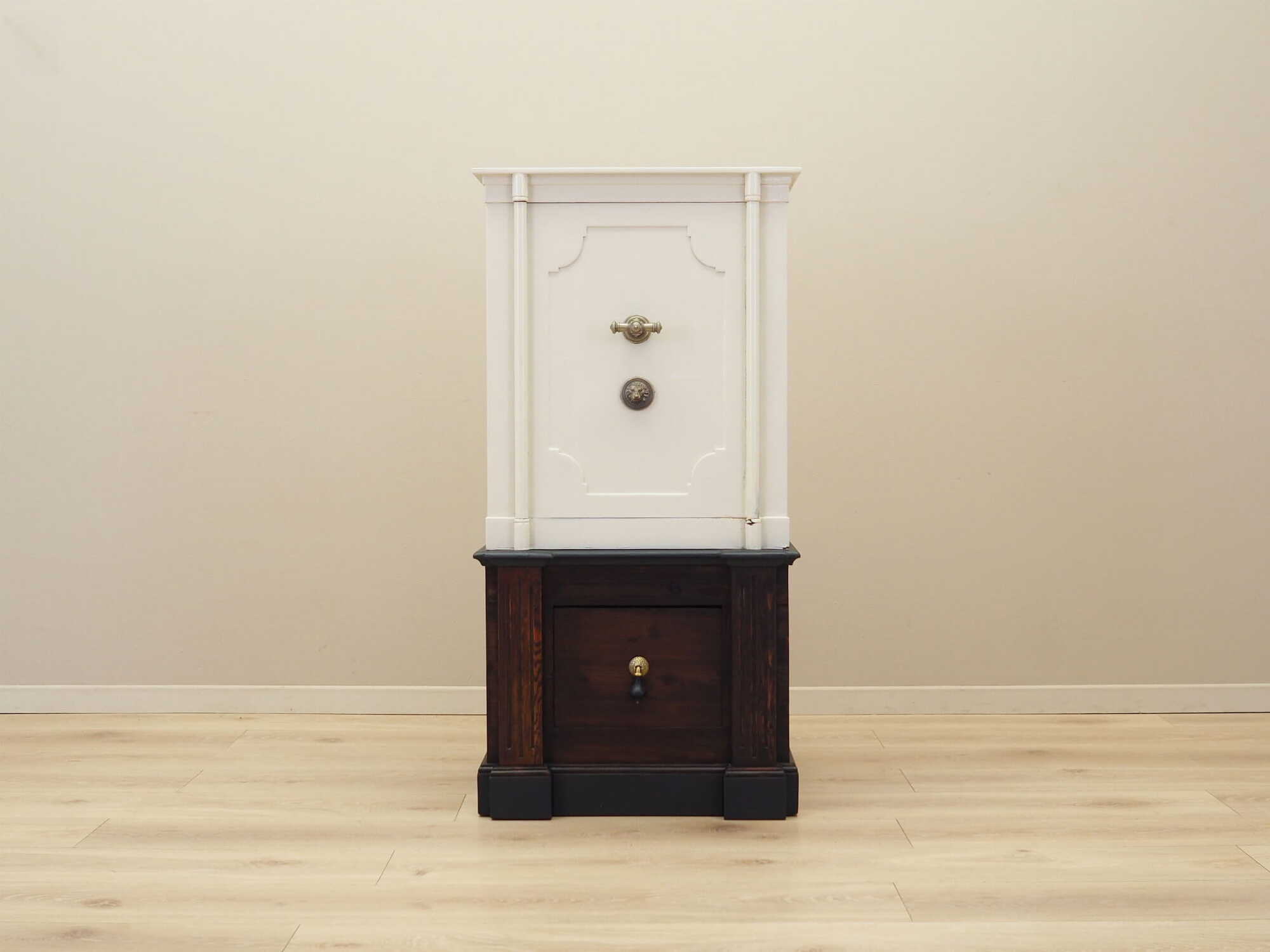 Vintage safe steel wood cream 1950s 1