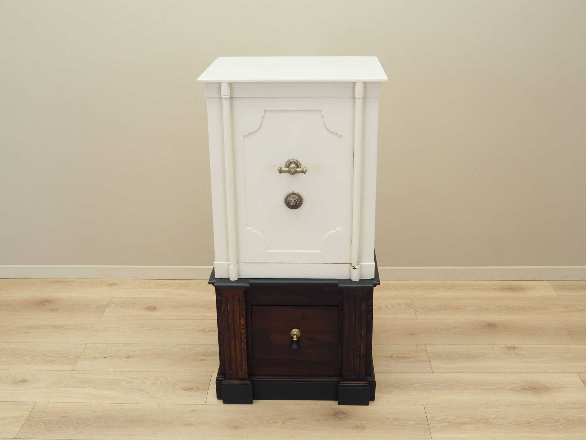 Vintage safe steel wood cream 1950s 3