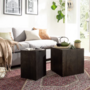 Side Table Real Wood Veneer Oak Black 1
