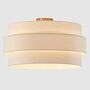 Deckenleuchte Ella Leinen / Eisen 1-flammig Beige 0