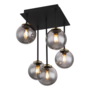 Ceiling light 5-flame colored glass brass 0