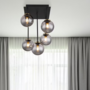 Ceiling light 5-flame colored glass brass 3