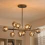 10-Light LED pendant lamp smoked glass 1