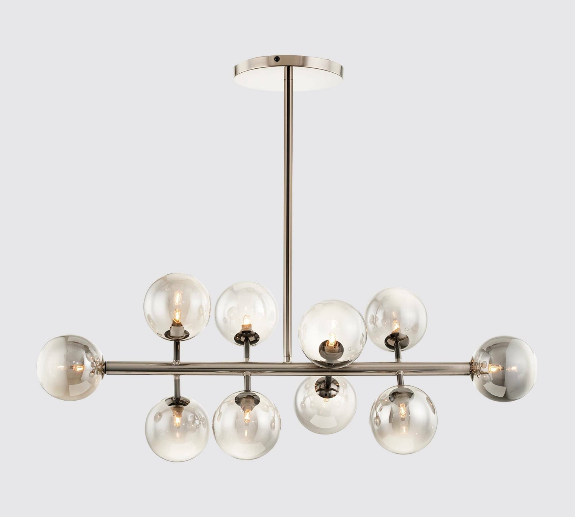 10-Light LED pendant lamp smoked glass 4