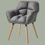 Armchair made of woven fabric in grey 0