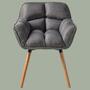 Armchair made of woven fabric in grey 1