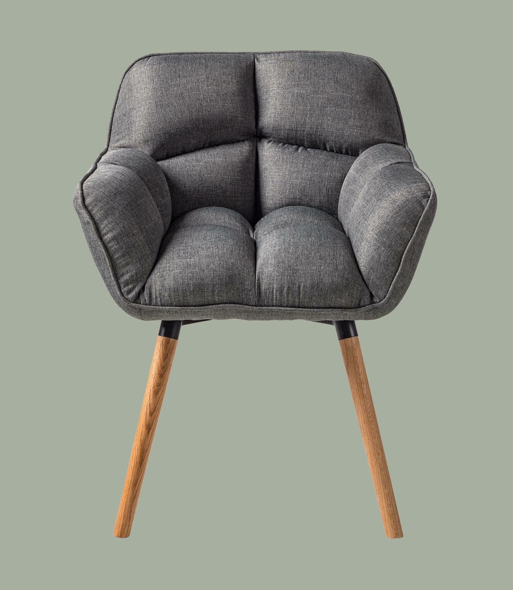 Armchair made of woven fabric in grey 1