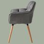 Armchair made of woven fabric in grey 4