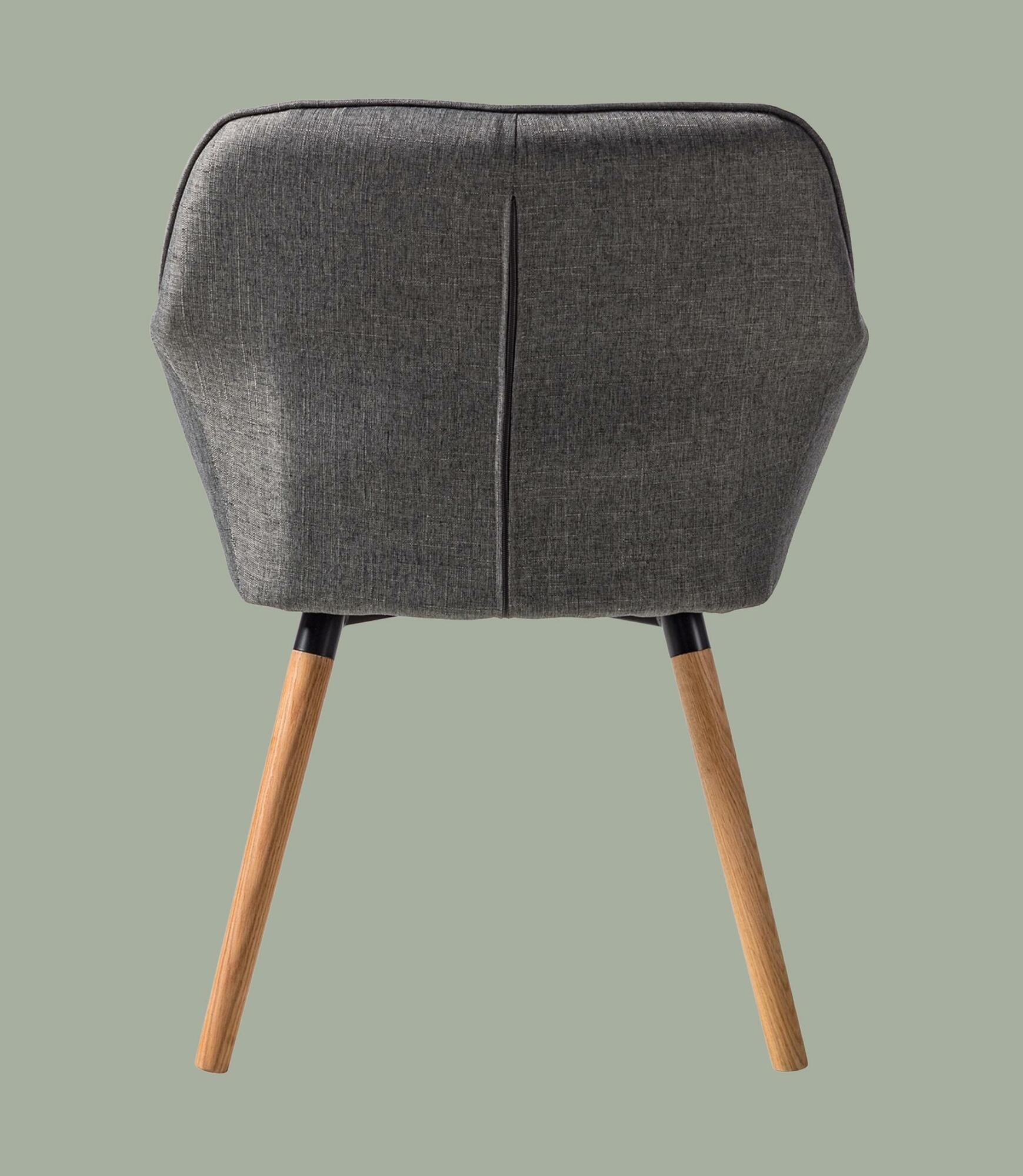 Armchair made of woven fabric in grey 5
