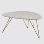 Couchtisch Marmoroptik Hellgrau Dekor Gold 0