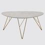 Couchtisch Marmoroptik Hellgrau Dekor Gold 2