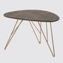 Couchtisch Marmoroptik Braun Dekor in Gold 0