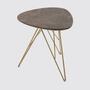 Couchtisch Marmoroptik Braun Dekor in Gold 2