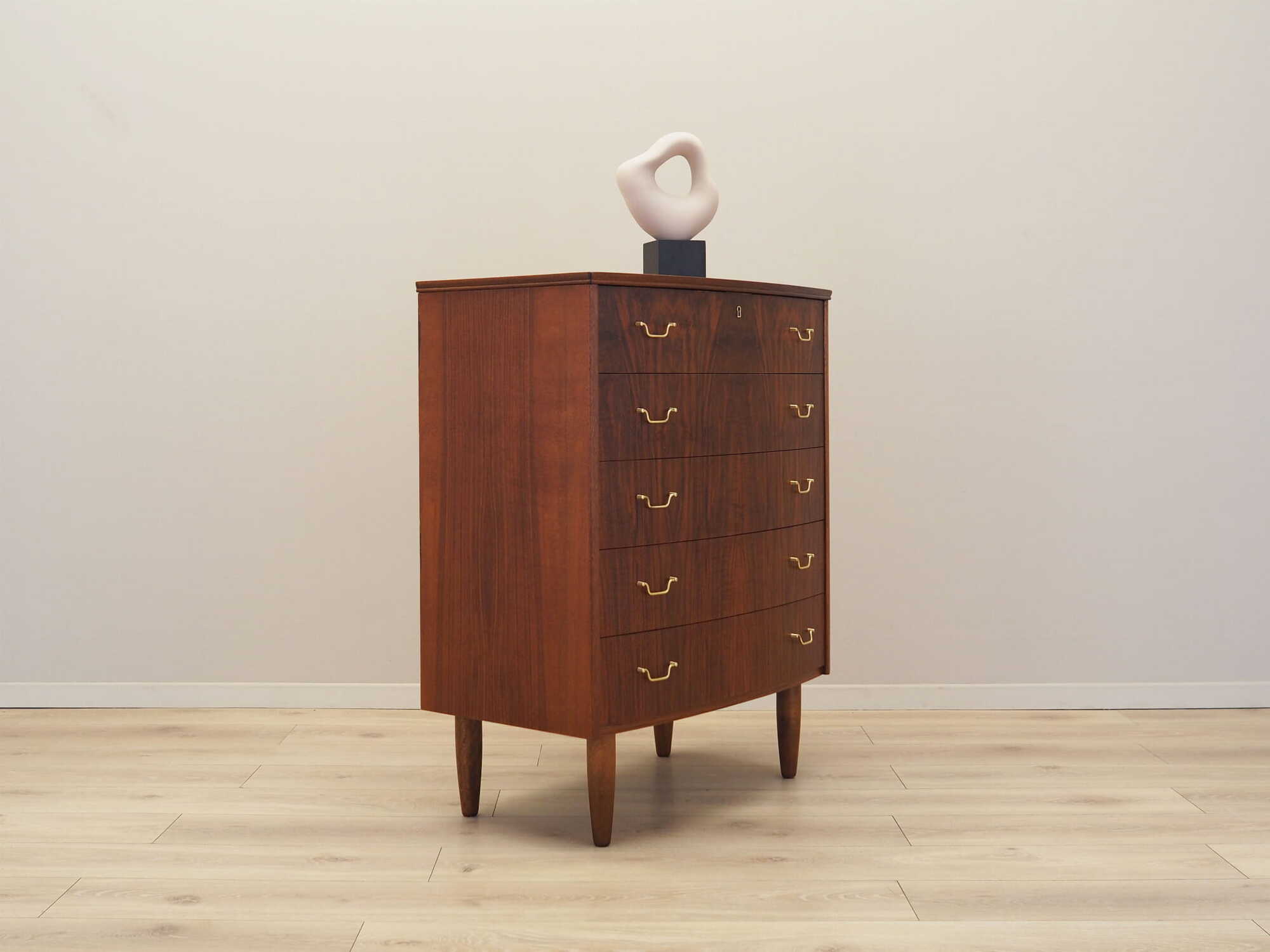 Vintage chest of drawers walnut wood brown 1970s 4
