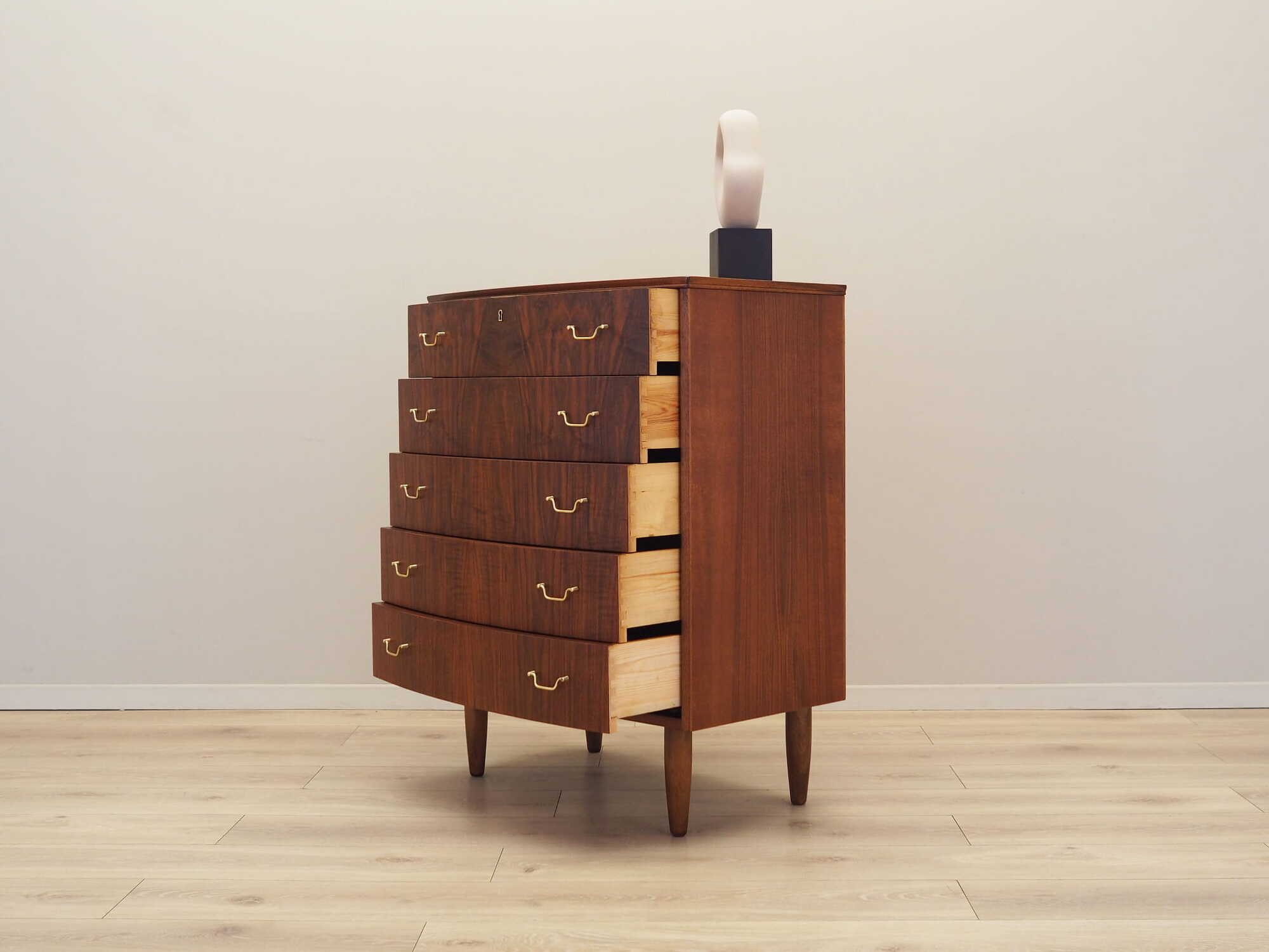 Vintage chest of drawers walnut wood brown 1970s 3
